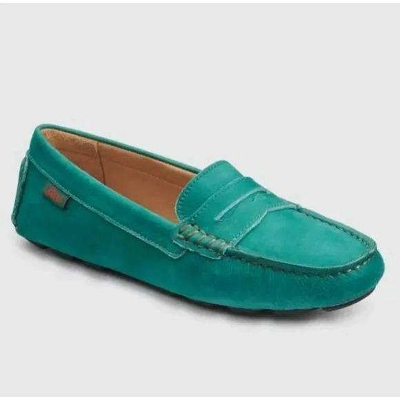 G.H.Bass Women's Dylan Aqua Suede Driver Moc Loafers Size 6 (MSRP $165) - Picture 1 of 8